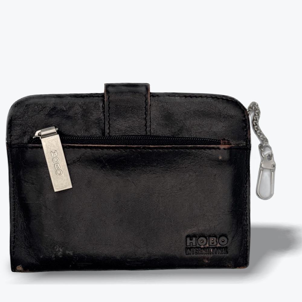 HOBO International Brown Leather Euro Slide‎ Card Holder Wallet Coin Purse